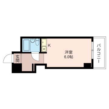 銅政ビル(ワンルーム/4階)の間取り写真