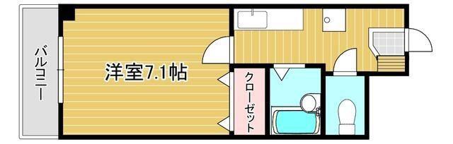 クィーンズ渡辺(1K/1階)の間取り写真