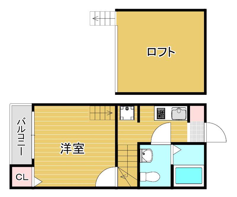 パークアベニューコート吉塚(1K/2階)の間取り写真