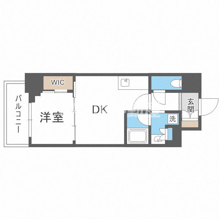 アーバネックス 大阪城北(1DK/9階)の間取り写真