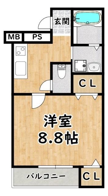 フジパレス十三北II番館(1K/1階)の間取り写真