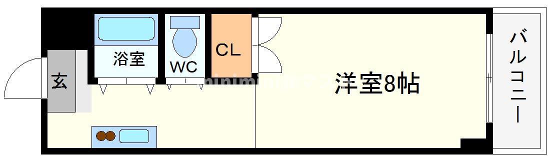 奥内阿波座駅前マンション(1K/5階)の間取り写真