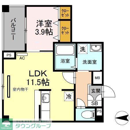 エスタシオン MT(1LDK/5階)の間取り写真