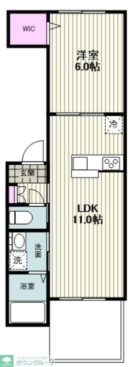 大倉山一丁目アパートメント(1LDK/2階)の間取り写真