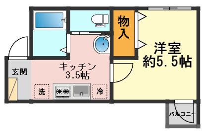 レガーロ・ソラーレ(1K/2階)の間取り写真