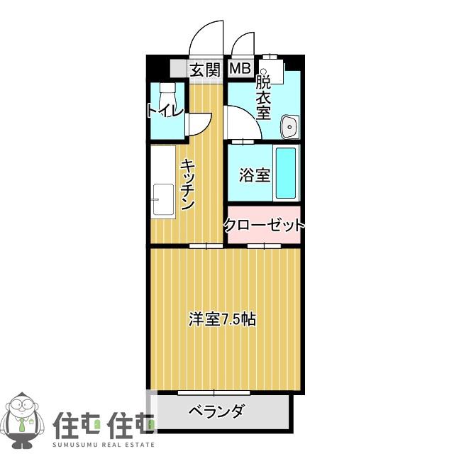 クレア上郷(1K/2階)の間取り写真