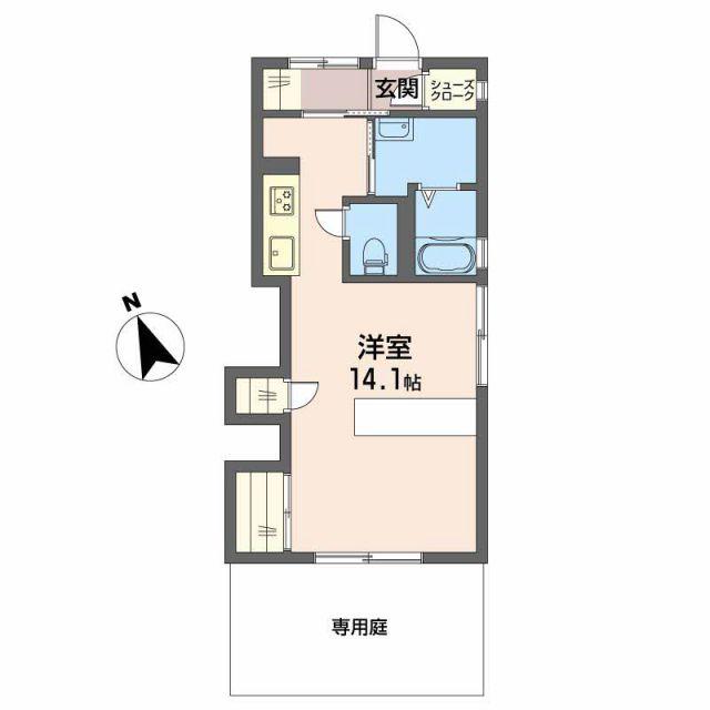 シャトレオーズ舞阪(ワンルーム/1階)の間取り写真