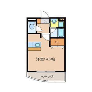 パピーガーデン(ワンルーム/1階)の間取り写真