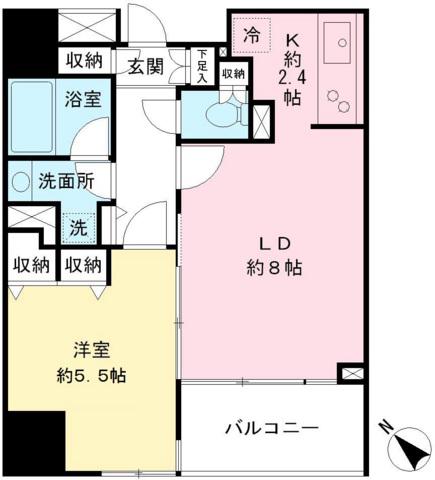 VIALATTEA笹塚(1LDK/7階)の間取り写真
