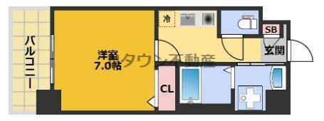 ボヌール新栄(1K/2階)の間取り写真