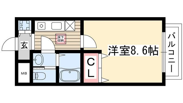 ノースEN LIGHTS 藤ヶ丘(1K/1階)の間取り写真