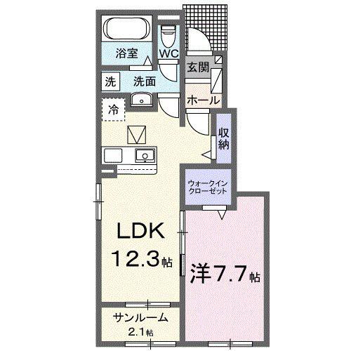ベルツリー(1LDK/1階)の間取り写真