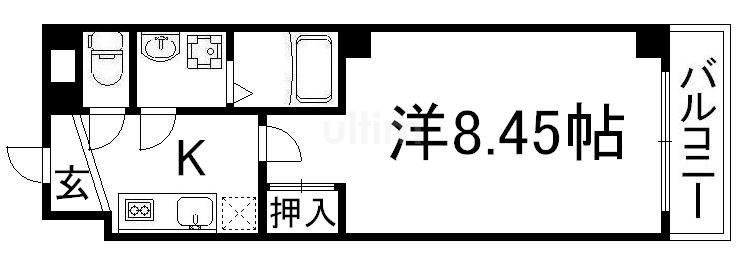 GARNET RESIDENCE 七条河原町(1K/5階)の間取り写真