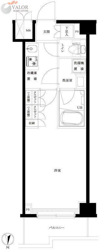 ルーブル川崎中丸子弐番館(1K/5階)の間取り写真