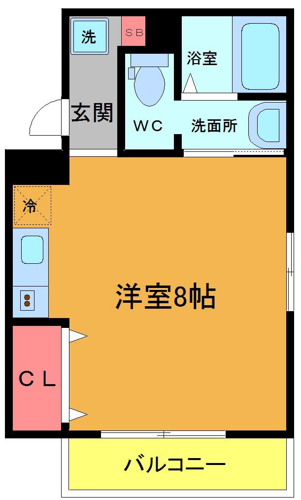GREENLANDII(ワンルーム/2階)の間取り写真