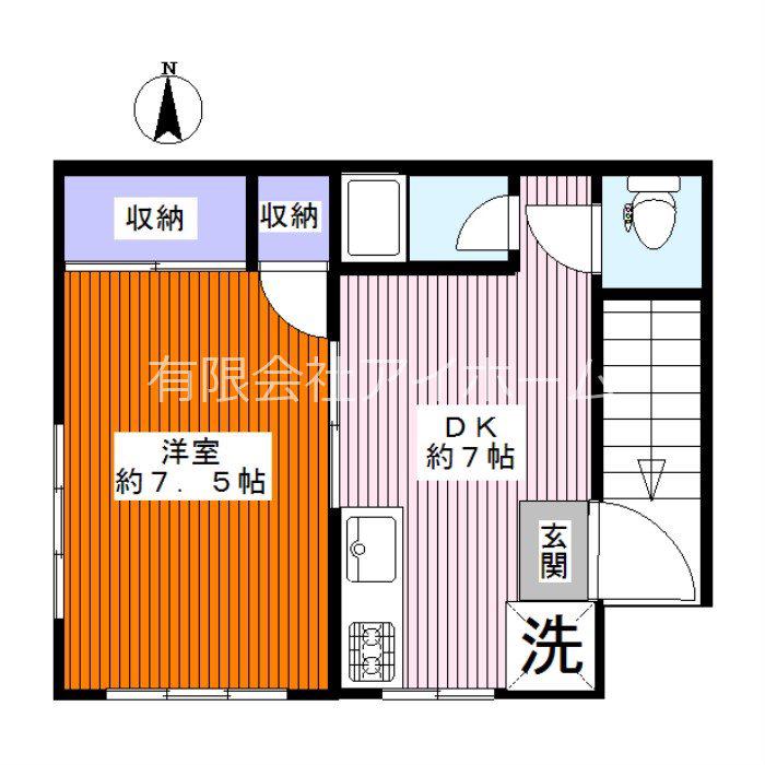 のこハウス(1DK/3階)の間取り写真