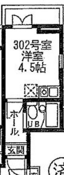 イル春日町(ワンルーム/3階)の間取り写真
