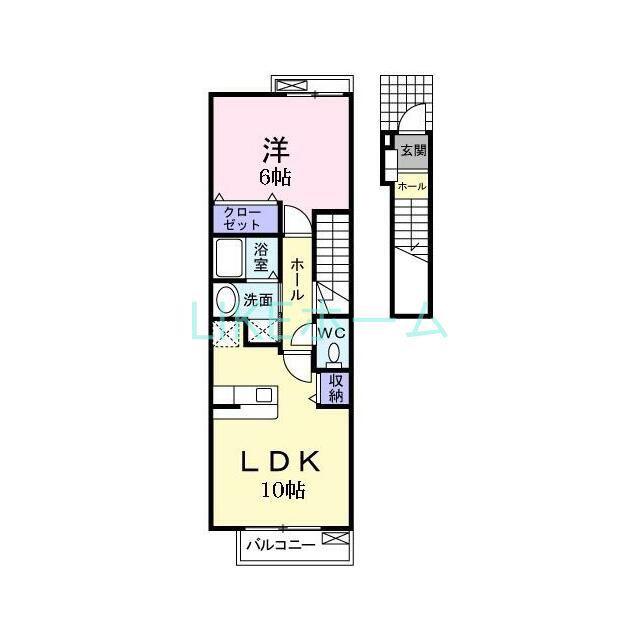 クラール(1LDK/2階)の間取り写真