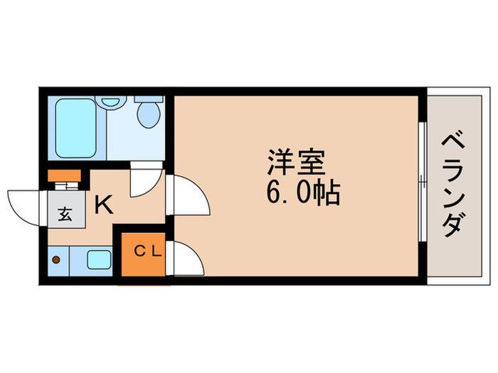 上町ハイツ(1K/1階)の間取り写真