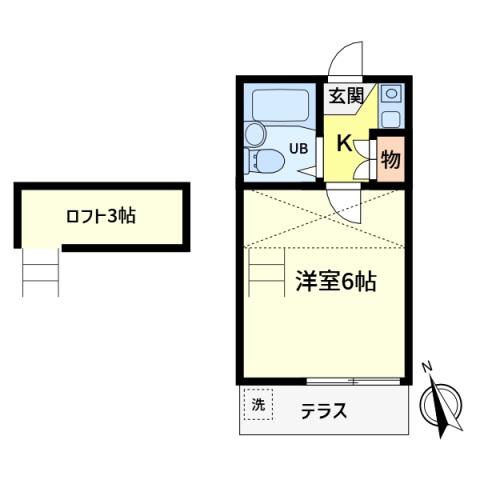 レオパレス金町第6(1K/1階)の間取り写真