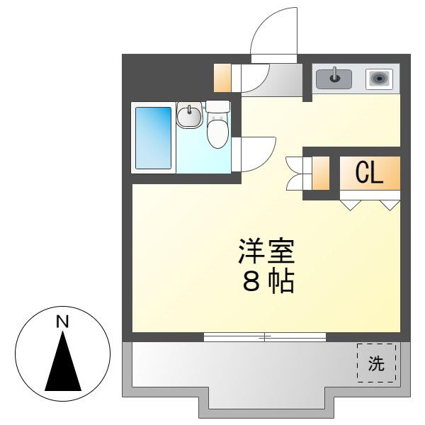 グレイス桜(ワンルーム/4階)の間取り写真