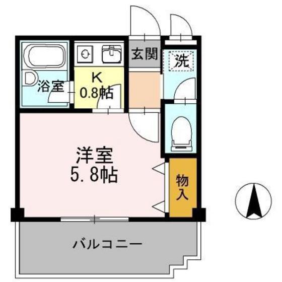 アルカディア(1K/1階)の間取り写真