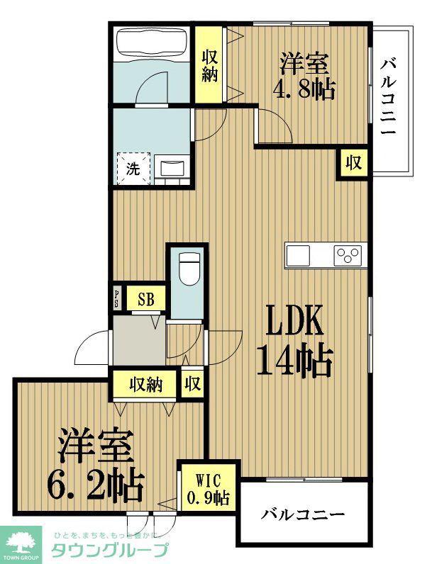 ARCOBALENO(2LDK/3階)の間取り写真