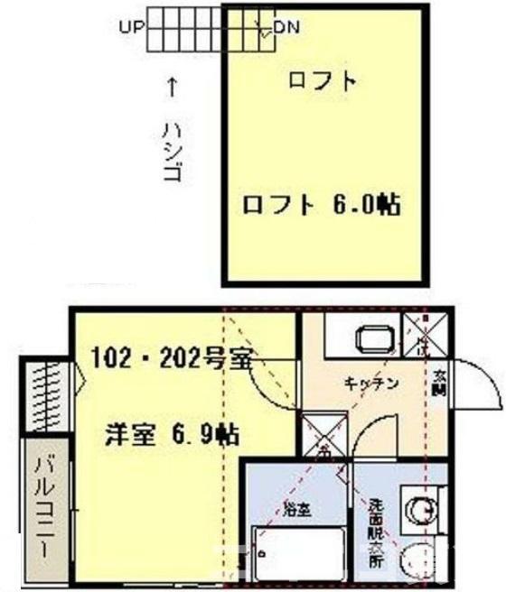 ＪＲ仙山線 東照宮駅 徒歩5分 2階建 築18年(1K/1階)の間取り写真