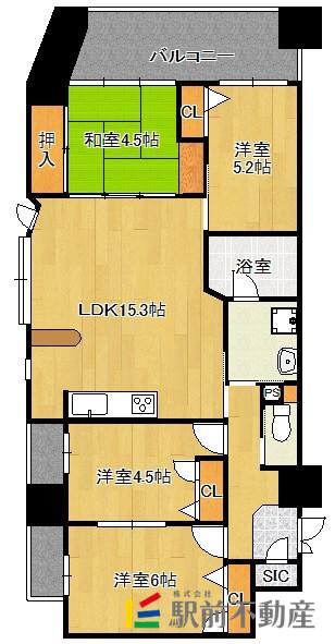アクロス天神センタープラザ(4LDK/4階)の間取り写真