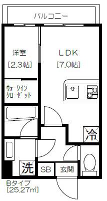 アジールコート芝公園(1LDK/7階)の間取り写真