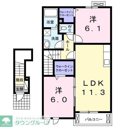 リュブミラーカ III(2LDK/2階)の間取り写真
