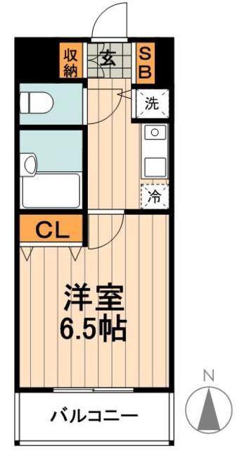 メインステージ神田佐久間町(1K/6階)の間取り写真