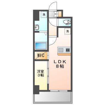 メイクスアート浄心(1LDK/3階)の間取り写真