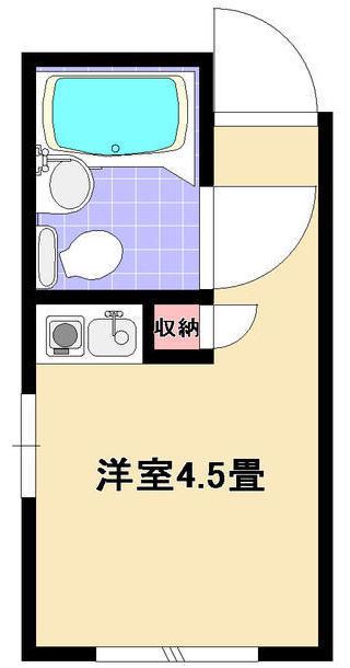 ヴィラ清瀬(ワンルーム/2階)の間取り写真