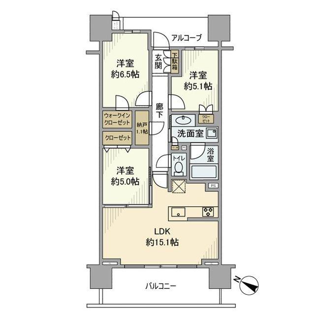プラウド府中マークス(3LDK/10階)の間取り写真