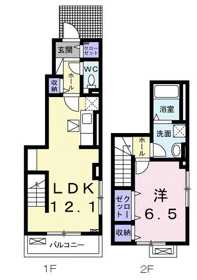 クレアージュ(1LDK/1階)の間取り写真
