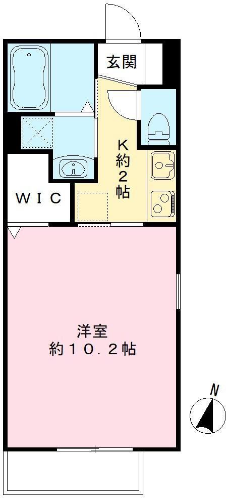 ハイツ広葉杉 II(1K/1階)の間取り写真