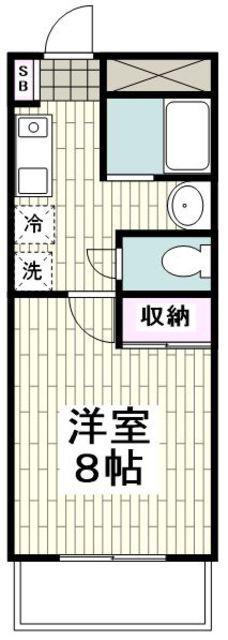 フォルテ湘南台(1K/1階)の間取り写真