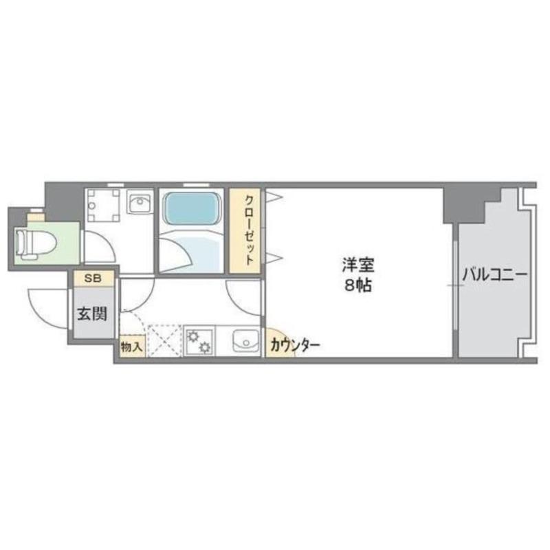 キャナルコート内久宝寺(1K/6階)の間取り写真