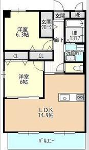 BEL FIORE千種(2LDK/3階)の間取り写真