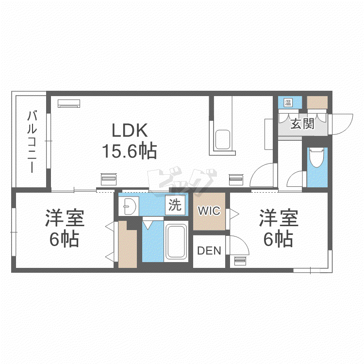 エフュート東札幌(2LDK/3階)の間取り写真