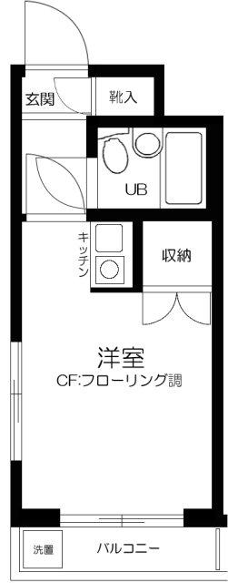 リバティヒルズ中野(ワンルーム/1階)の間取り写真