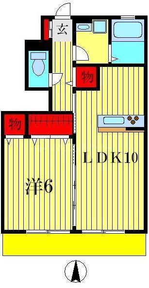 コンフォート(1LDK/1階)の間取り写真