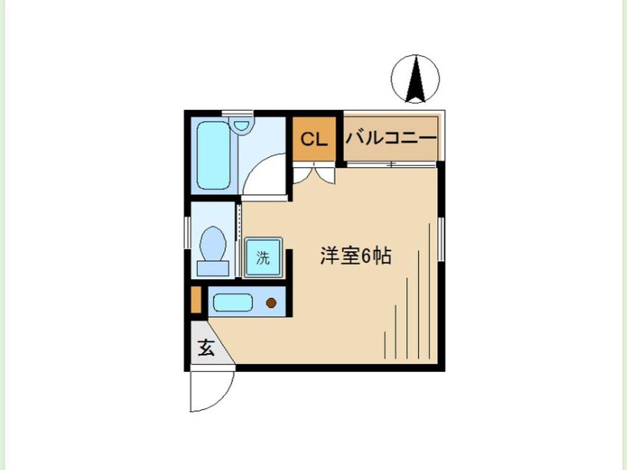Qファイブ(ワンルーム/2階)の間取り写真