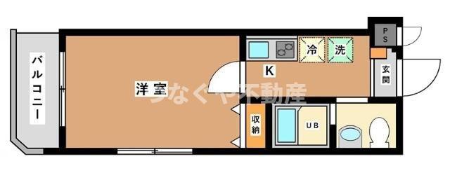 ISM NAKANOBU(1K/1階)の間取り写真