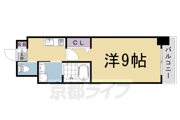 グランレブリー太秦天神川(1K/4階)の間取り写真