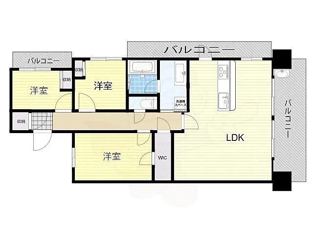 リバーガーデン福島木漏れ日の丘(3LDK/12階)の間取り写真