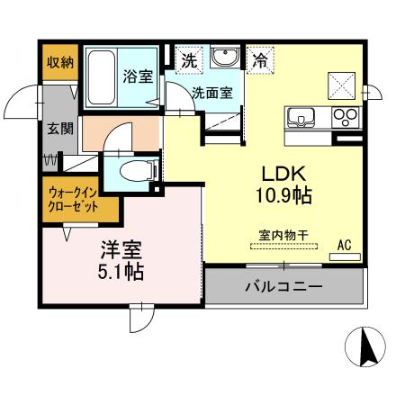 YS GARDEN(1LDK/1階)の間取り写真