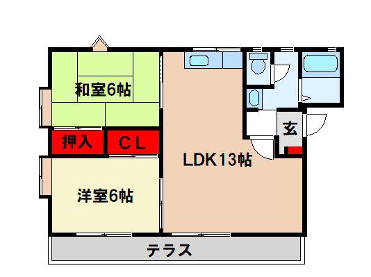 ハイランド(2LDK/1階)の間取り写真