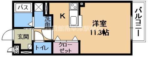 メゾンドサラ A(ワンルーム/2階)の間取り写真
